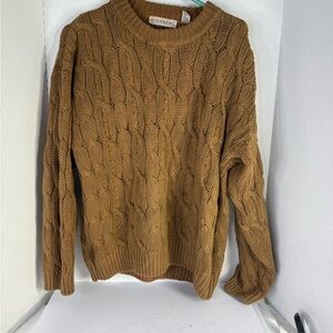 Women's Cable Knit Sweater - Brown vintage scenario size M